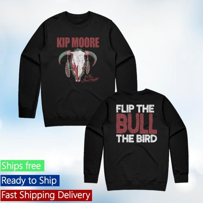 Kip Moore Australia Merch Store Shop Flip The Bull Black Tee Shirt