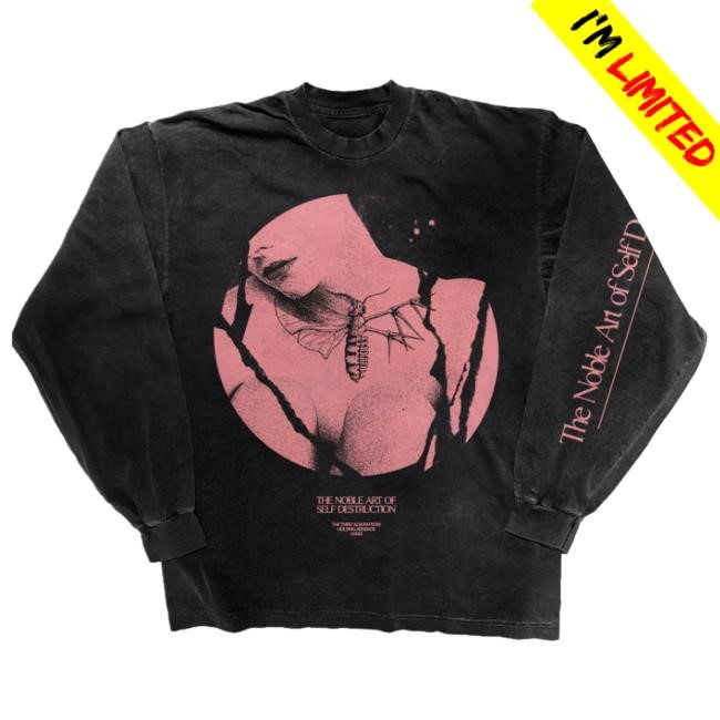 Holding Absence Merch Store Noble Art Ribbed Long Sleeve Hooded Sweatshirt
