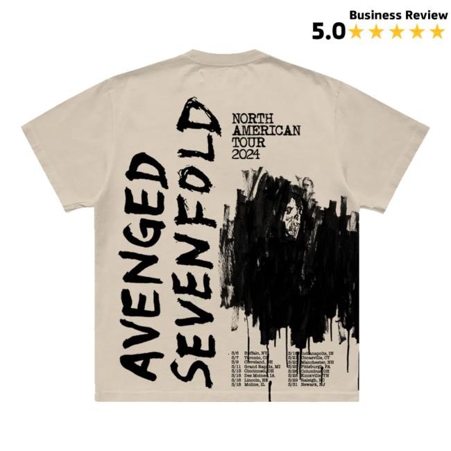 A7x World Merch Store Avenged Sevenfold 2024 Tour He Who Cannot Be Named Tee Shirt