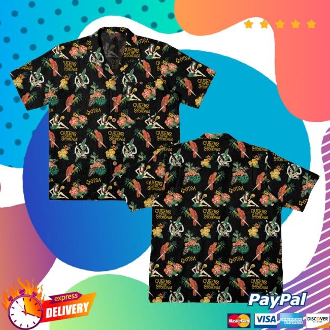 Queens Of The Stone Age Official Store Qotsa Tiki Button Up Long Sleeve T Shirt