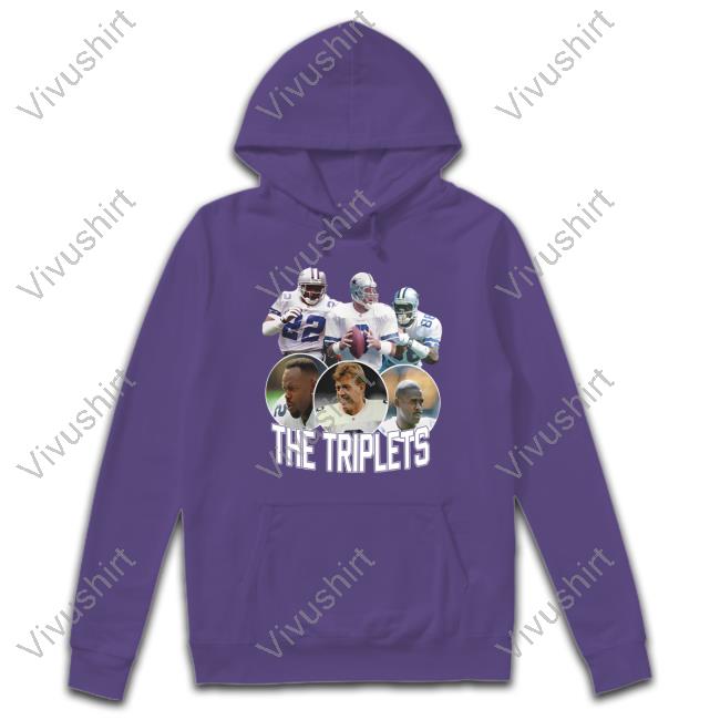 Dak Prescott The Triplets Emmitt Smith Troy Aikman And Michael Irvin Long Sleeve