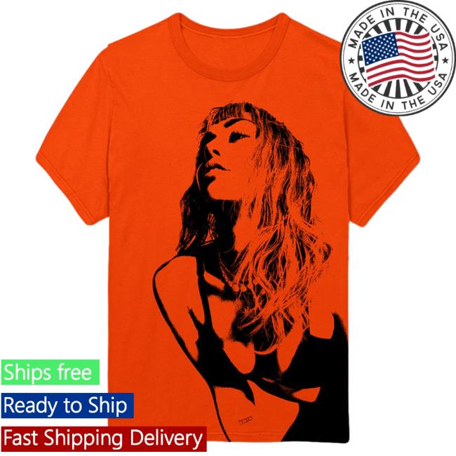 Official Merch Bar Miley Cyrus Merch Store Pose Orange T Shirt White MerchBar MileyCyrus Apparel Clothing Shop