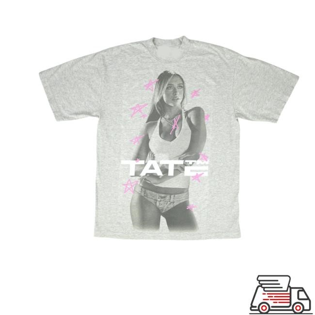 Tate Mcrae Grey Pink Stars Shirt