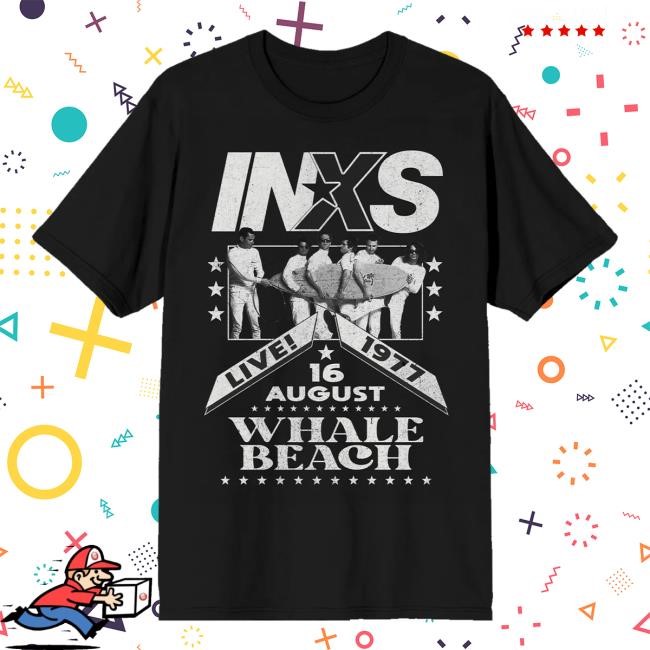 Inxs Merch Shop Store Whale Beach '77 Flyer Black Shirts
