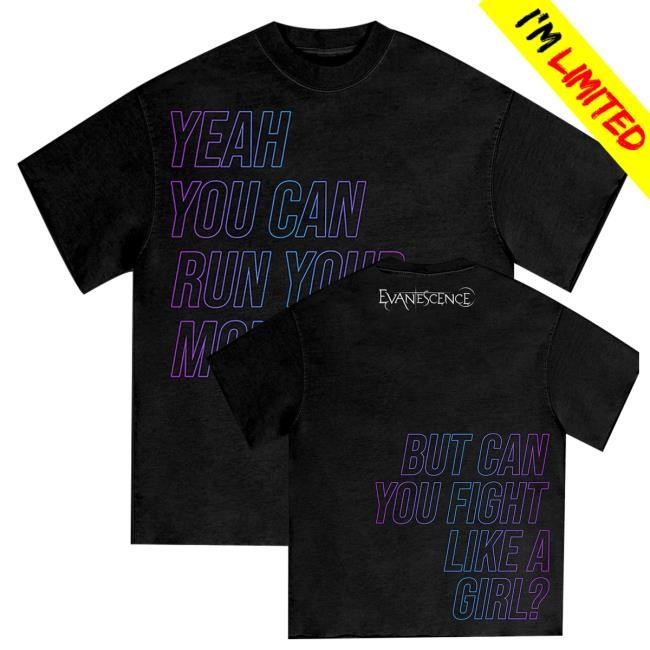 Evanescence Merch Shop Store Fight Like A Girl Outline Shirt