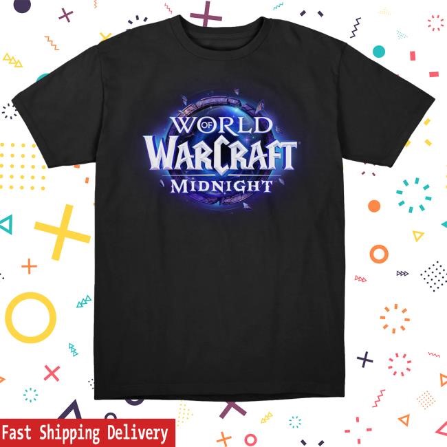 Official World Of Warcraft Midnight Logo Black Tee Shirt