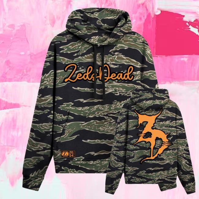 Zeds Dead Eazy Tiger Premium Heavyweight Camo Hoodie Sweatshirt