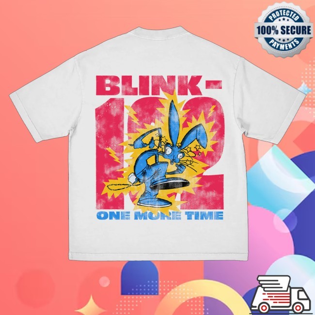 Official Blink 182 Merch One More Time Rabbit Tee Shirt