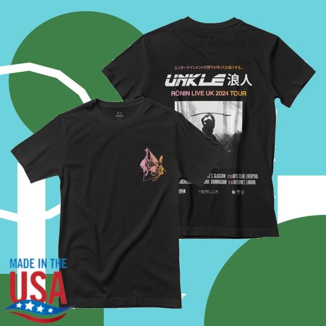 Original Unkle Store Merch Rōnin Uk Tour Date - T-Shirt (Black) Tee Shirt Original Unkle Store Merch Rōnin Uk Tour Date - T-Shirt (Black) Hooded Sweatshirt