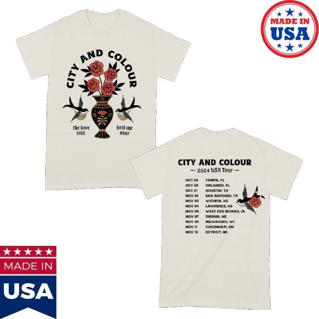 City And Colour Merch Flower Vase 2024 Usa Fall Oct Nov Tour Hoodie