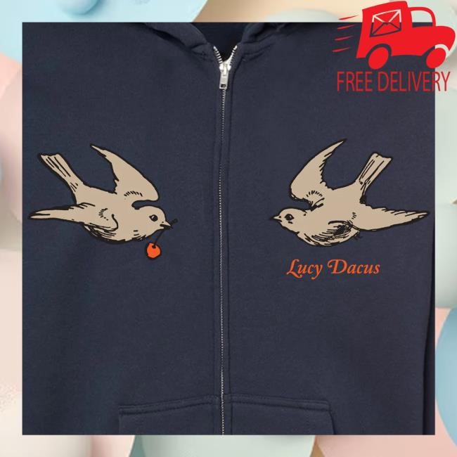 Lucy Dacus Merch Store Swallows Zip Up Hooded Sweatshirt