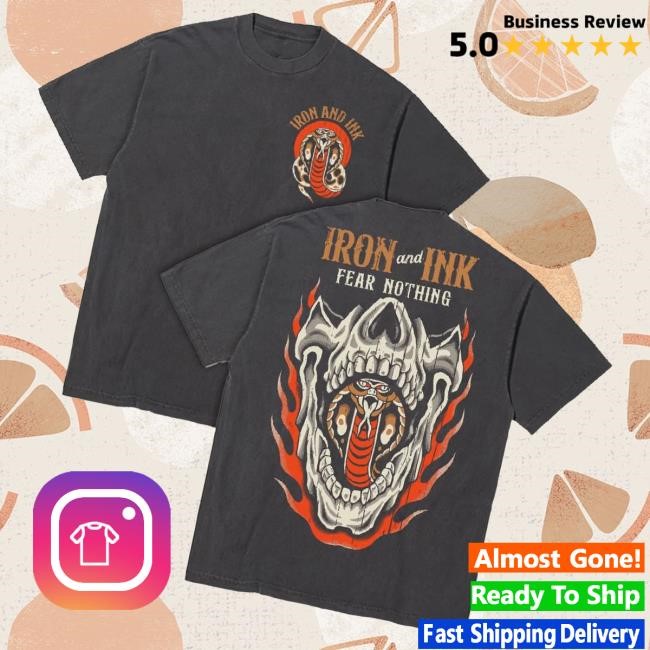 Official Iron And Ink Fitness Merch Fear Nothing Oversized Garment Dyed Tee