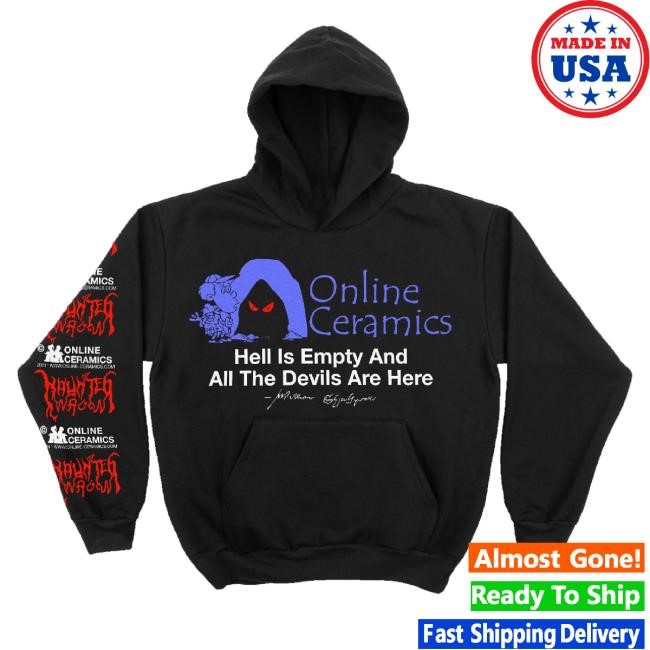 Official Online Ceramics Merch William Shakespeare Black Hoodie Sweatshirt