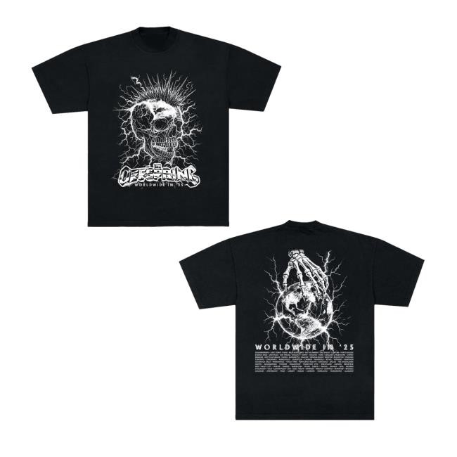 Offspring Merch Store Shop Mohawk Skull 2025 Tour T-Shirt, Hoodie, Tank Top, Sweater And Long Sleeve T-Shirt