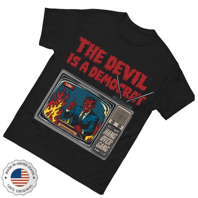 The Devil Is A Democrat Breaking News Zip Up Hooded Sweatshirt Hang Over Gang Merch Store