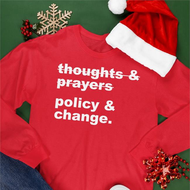 Thoughts Prayers Policy Change Tee Grey Nursekelsey