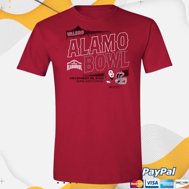 Official Alamo Bowl Merch Store Alamo Bowl 2023 Valero Alamo Bowl Oklahoma Sst Tee Alamo Bowl Merchandise Alamobowl Apparel Clothing Shop