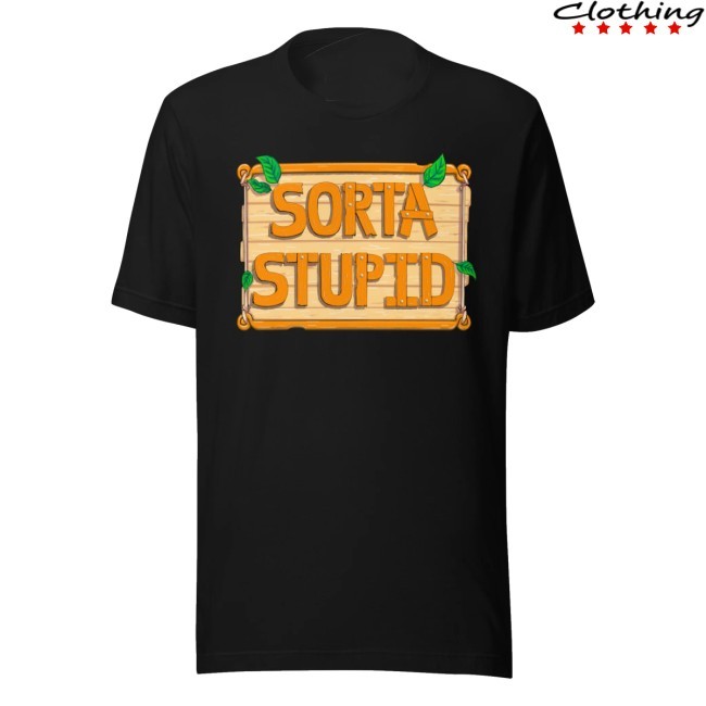 Sorta Stupid Cozy Pixel Farm Black Shirt
