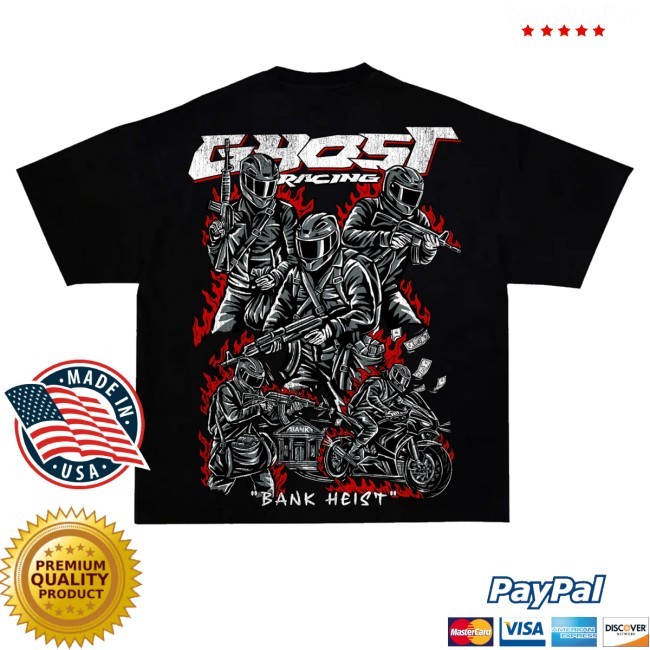 Ghost Racing Merch Bank Heist Zip Hoodie Black