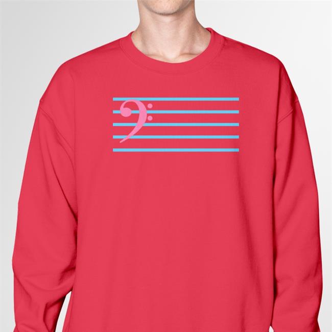 Threatening Music Notation Trans Bass Clef Shirt Threatnotation