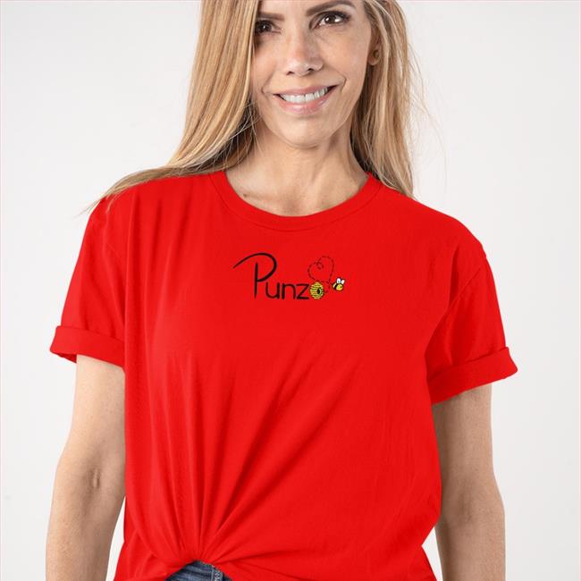 Sam Wearing Punz Store Punzo Bee T Shirt Light Blue