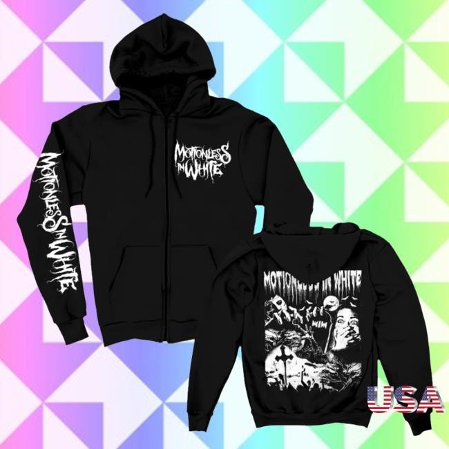 Motionless In White Merch Store 10 Years Of Terror T-Shirt (Black) Hooded Sweatshirt