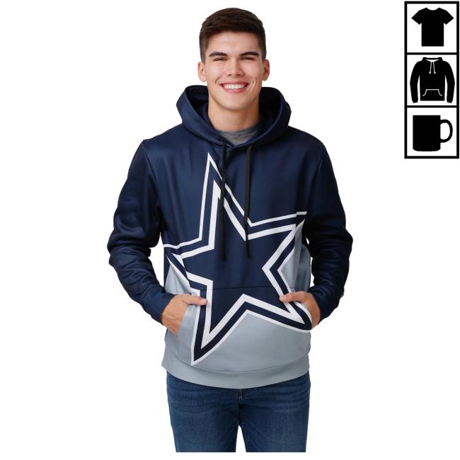 Official Foco Merch Store Shop Foco Dallas Cowboys Bold Logo Pullover Hoodie Foco Apparel Clothing