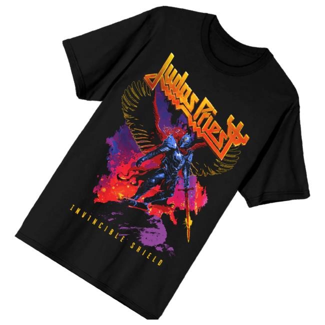 Official Judas Priest Store Invincible Shield Tour Itin Tee Shirt