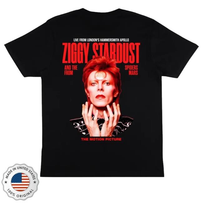Official Ziggy Stardust And The Spiders From Mars Motion Picture Red Design Tee