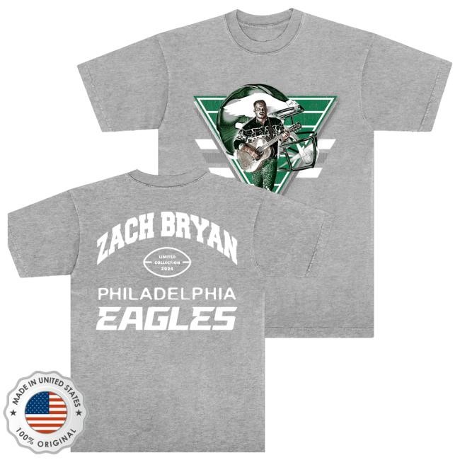 Zachbryan Shop Merch Store Zach Bryan X Eagles Tee Grey Tee Shirt