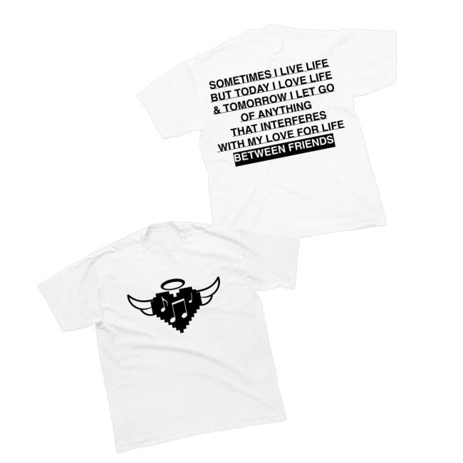 Official It's Between Friends Merch Store Heart White Tee