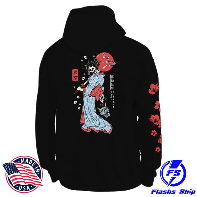 Official Riot Society Merch Store Shop Riot Society Geisha Samurai Crew neck RiotSociety Apparel Clothing