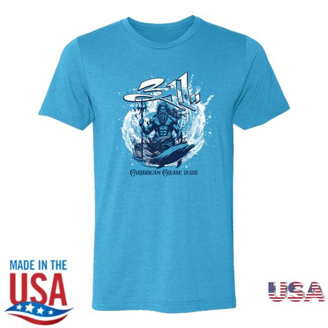 311 Merch Shop Store Official Caribbean Cruise 2025 Poseidon Shirt
