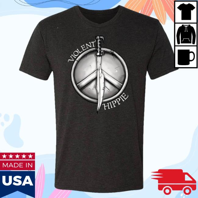 Official Violent Hippie Violenthippie Peace Through Strength T Shirt