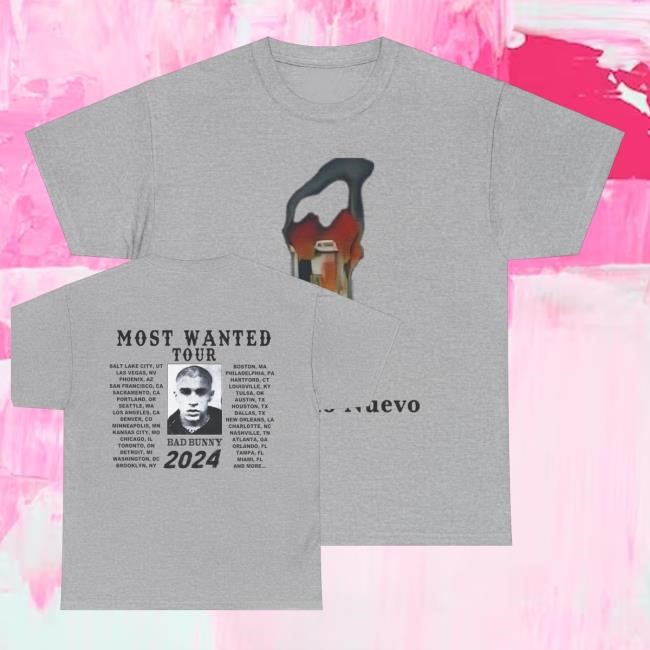Merch Badbunny Official Most Wanted Tour Burning Telephone Ash T Shirt