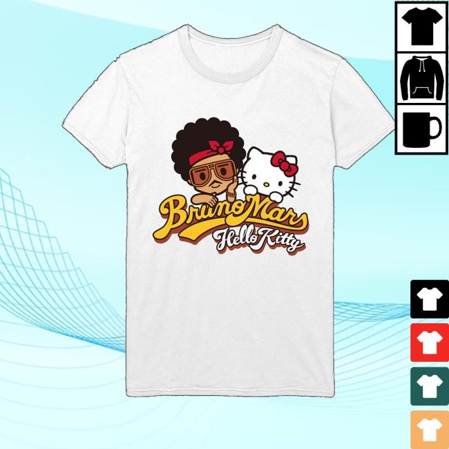 Brunomars Merch Store Shop Bruno Mars X Hello Kitty White New Shirt
