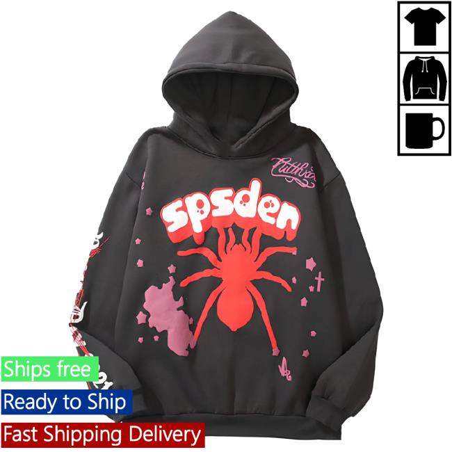 Official Sp5der Clothing Apparel Sp5der Spider Printed Cotton Multi Colors Hooded Sweatshirt Sp5der Merch Store Shop