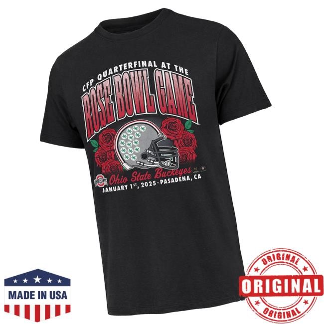 Fanatics Merch Store Ohio State Buckeyes '47 College Football Playoff 2025 Rose Bowl Franklin T-Shirt - Black Crewneck Sweatshirt