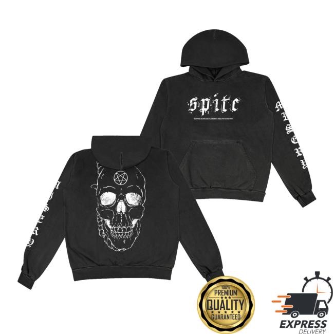 Official Spite Cult Merch Store Decade Of Misery Garment-Dyed Hoodie (Vintage Black) Crewneck Sweatshirt