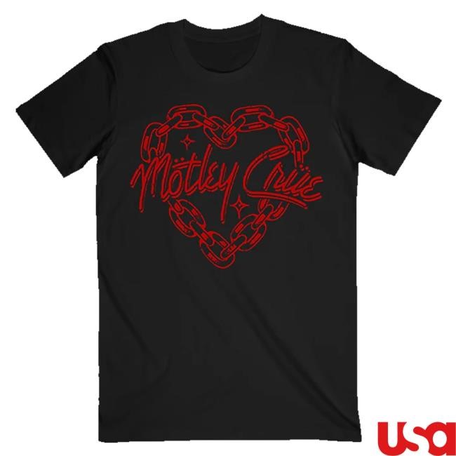 Motley Crue Official Store Merch Chain Heart New Shirt