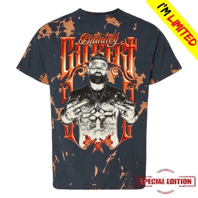 Brantley Gilbert Merch Shop Store Official Frame Tattoos Bleach Wash T Shirts