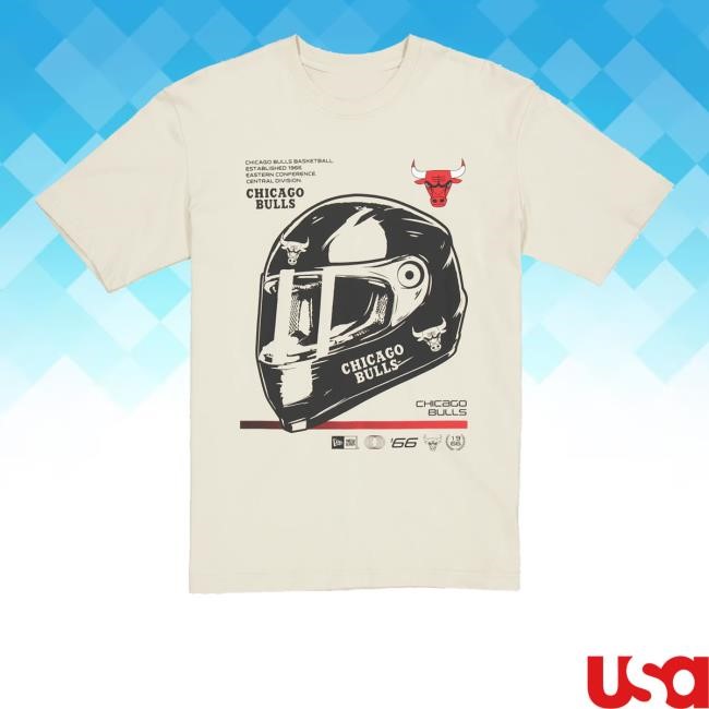 Official Chicago Bulls Merch Shop Store Chicago Bulls New Era Racing Helmet Shirt
