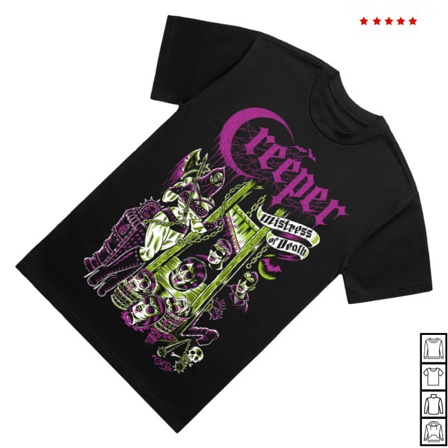 Creeper Merch Mistress Of Death Sol Rac Crewneck Sweatshirt Official Creeper Merch Mistress Of Death Sol Rac Long Sleeve Shirt