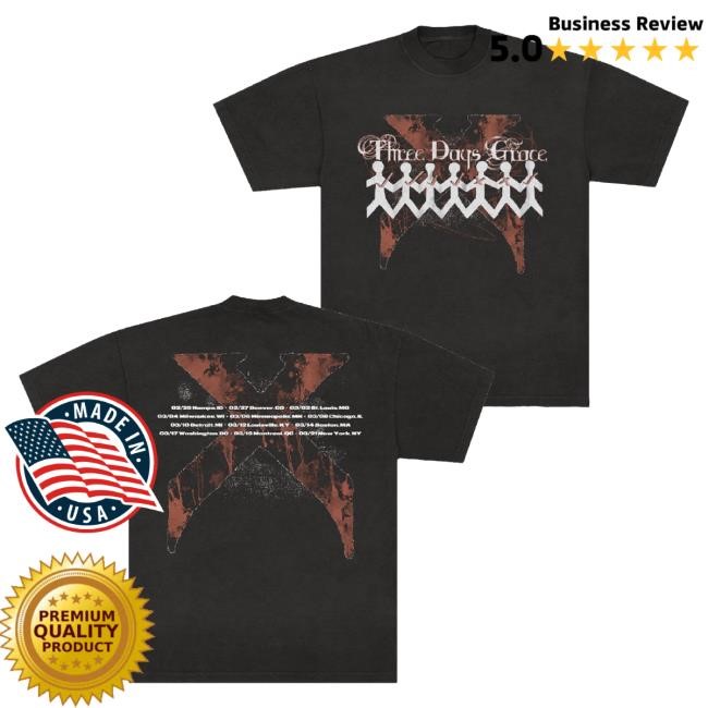 Three Days Grace Merch 2X Tour Hoodie Sweatshirt